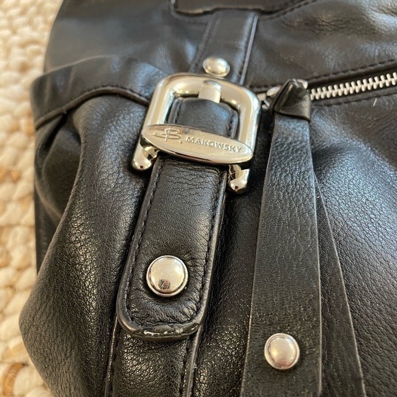 b. markowsky Leather Two Handled Shoulder Bag Black - Picture 14 of 17